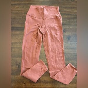 Alo Leggings Women’s Small Full Length High Waisted Orange Pink